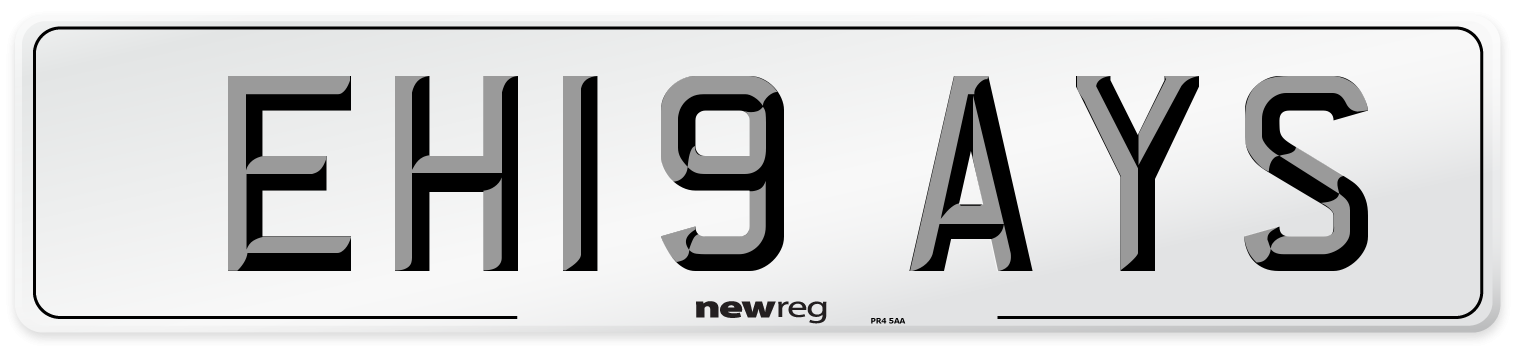 EH19 AYS Number Plate from New Reg